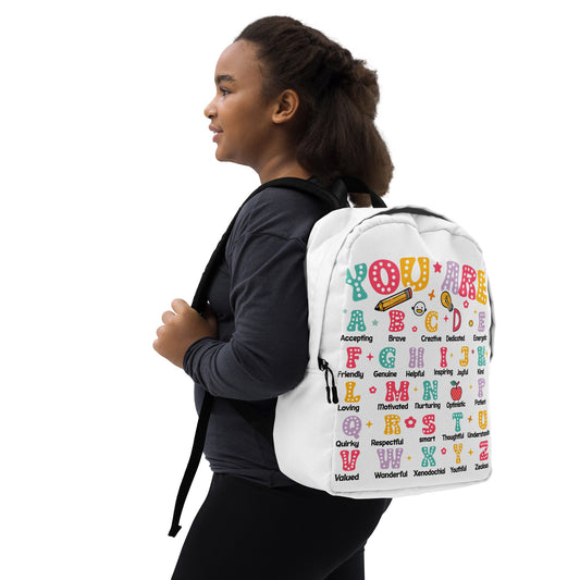 School Print - Black Minimalist Backpack