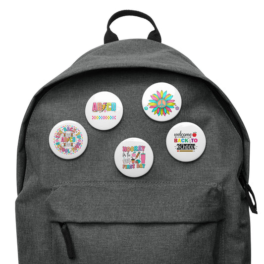 Back to School Set of pin buttons